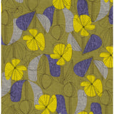 Kokka - Cotton/Linen Sheeting - Floral Grid - Purple/Yellow