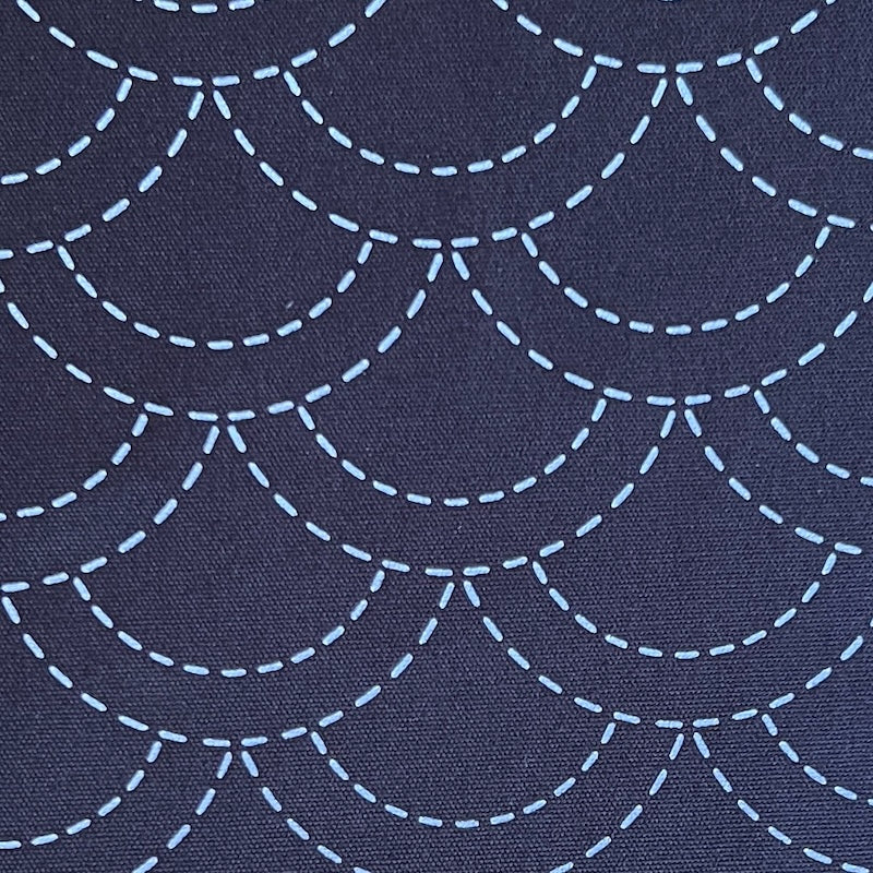 Ayatex - Washout Sashiko - Seigaiha - Navy