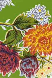 Oil Cloth - Mums - Green