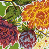 Oil Cloth - Mums - Green