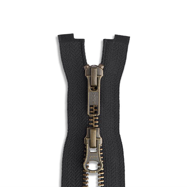 YKK #5 - Antique Brass Two-Way Jacket Zipper - 36" - Various Colors