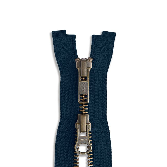 YKK #5 - Antique Brass Two-Way Jacket Zipper - 36" - Various Colors