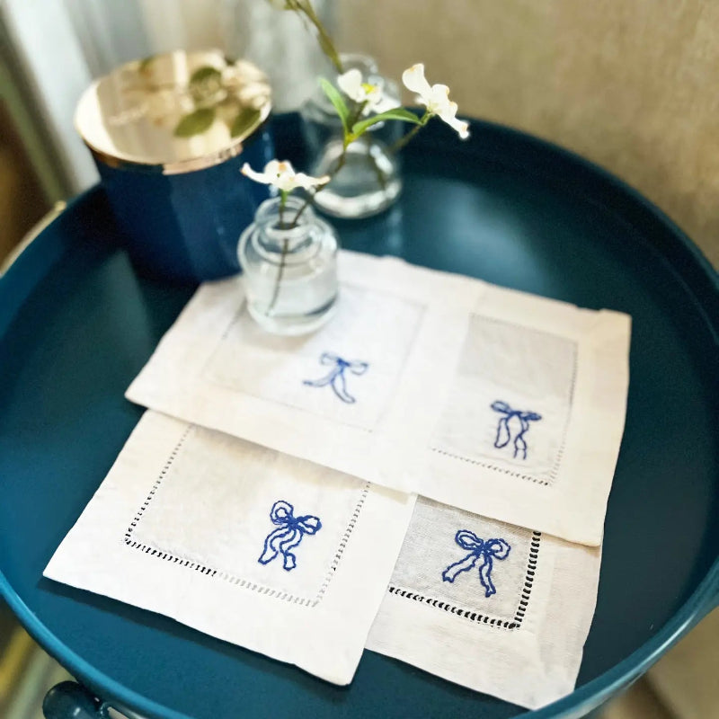 Cate Paper Co - Embroidery Kit - Ribbon Bow Napkins