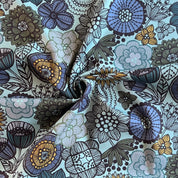 Cosmo - Cotton Oxford - Blue Graphic Floral