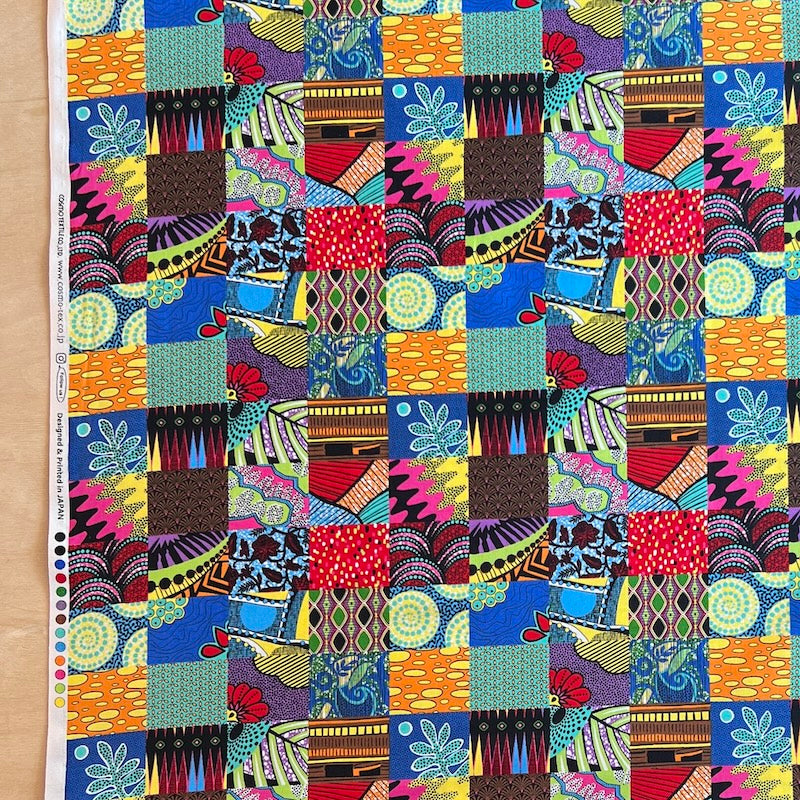 Cosmo - Cotton Sheeting - Multicolor Patchwork Print
