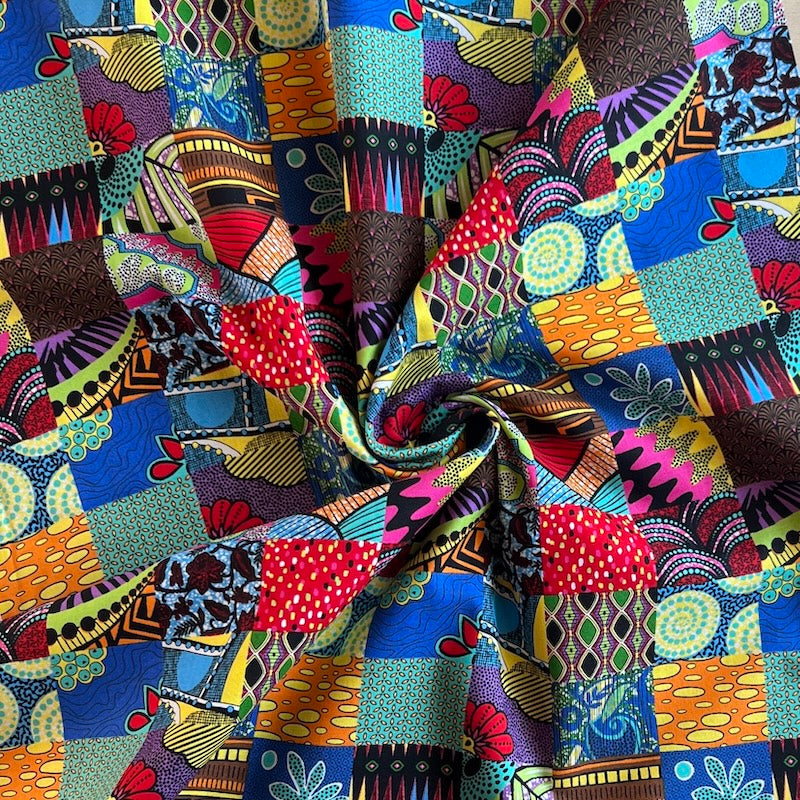 Cosmo - Cotton Sheeting - Multicolor Patchwork Print