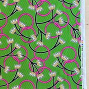 Cosmo - Cotton Sheeting - Lime Green Loopy Floral