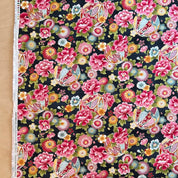 Cosmo - Cotton Shantung - Temari Floral - Black
