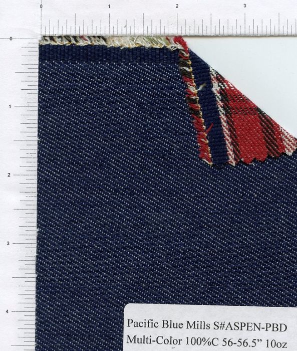 Double Weave Reversible Denim - 10 oz - Indigo/Plaid