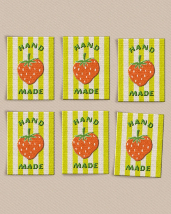 Matchy Matchy Sewing Club - Strawberry Large Woven Labels