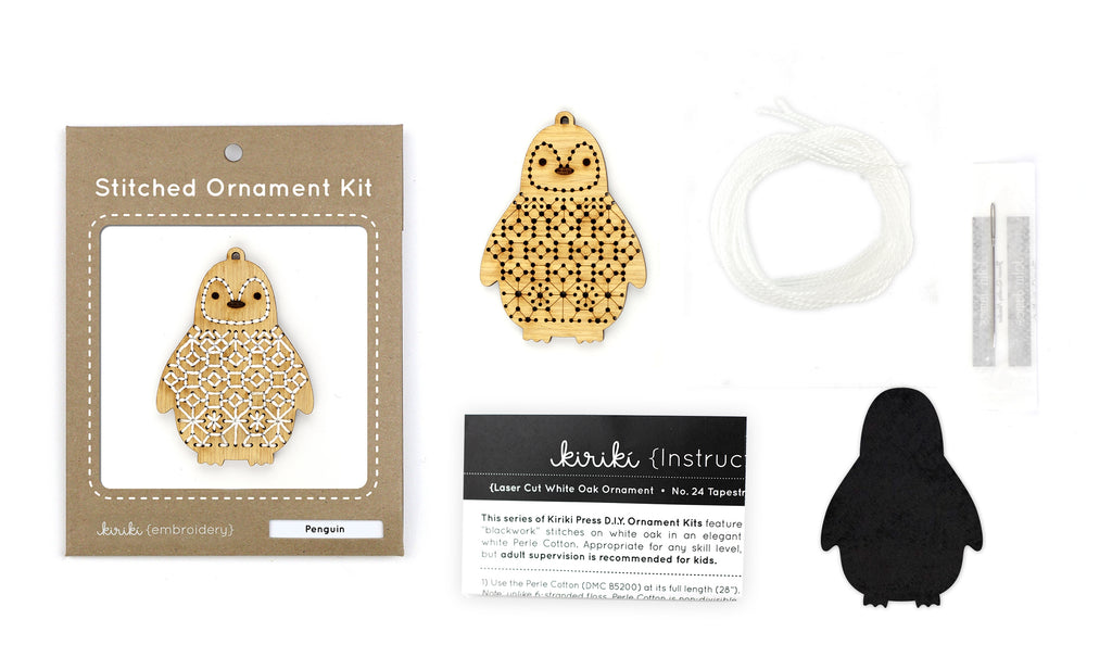 Kiriki Press - Ornament Embroidery Kits - Penguin