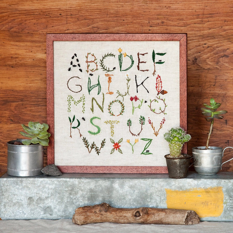 Miniature Rhino - Nature Inspire Alphabet Embroidery Sampler
