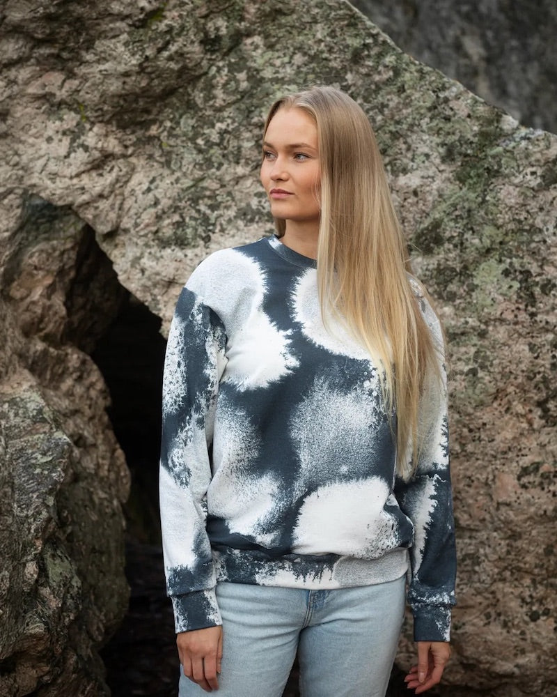SALE - Paapii - Organic Cotton Brushed Fleece - Basaltti Snow - Brook