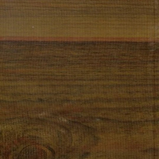 Close-up of a faux wood fabric surface with a rich brown color and visible grain.
