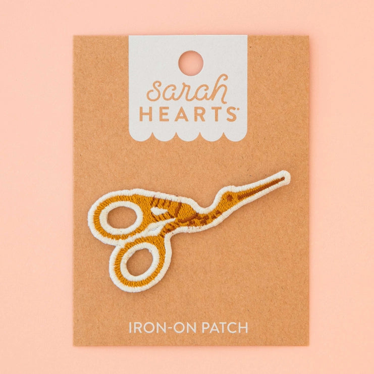 Sarah Hearts - Stork Scissor Iron-On Patch