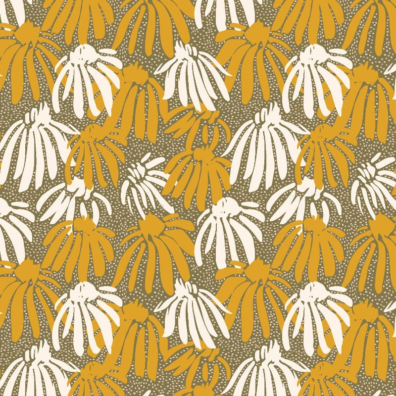 Cotton + Steel - Marked By Nature - Dotted Black-Eyed Susans - Day Dreaming Fabric