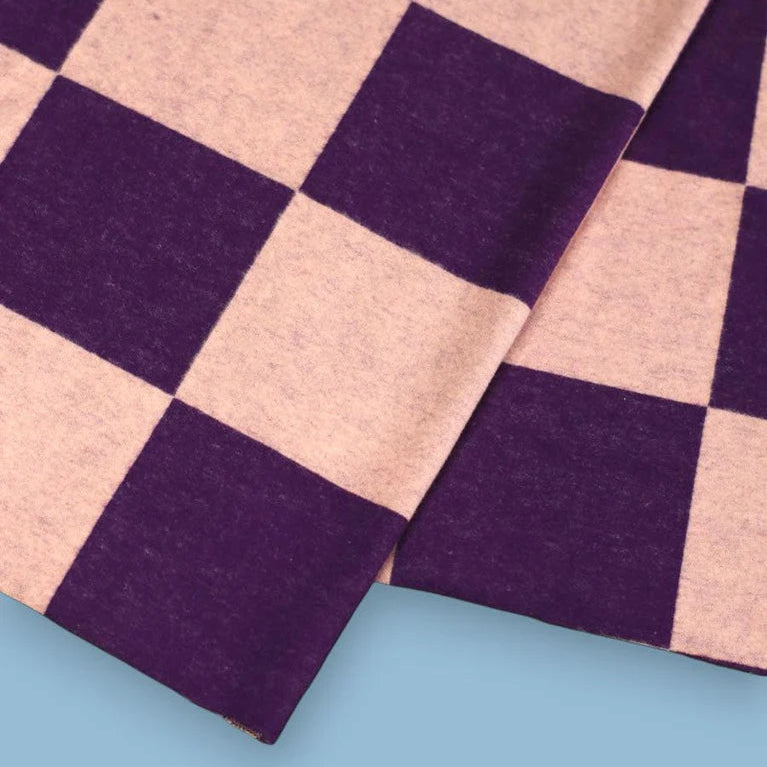 Mind the Maker - Organic Cotton Brushed Jacquard Knit - Square - Peach & Plum