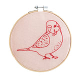 SALE - Cotton Clara - Embroidery - Budgerigar