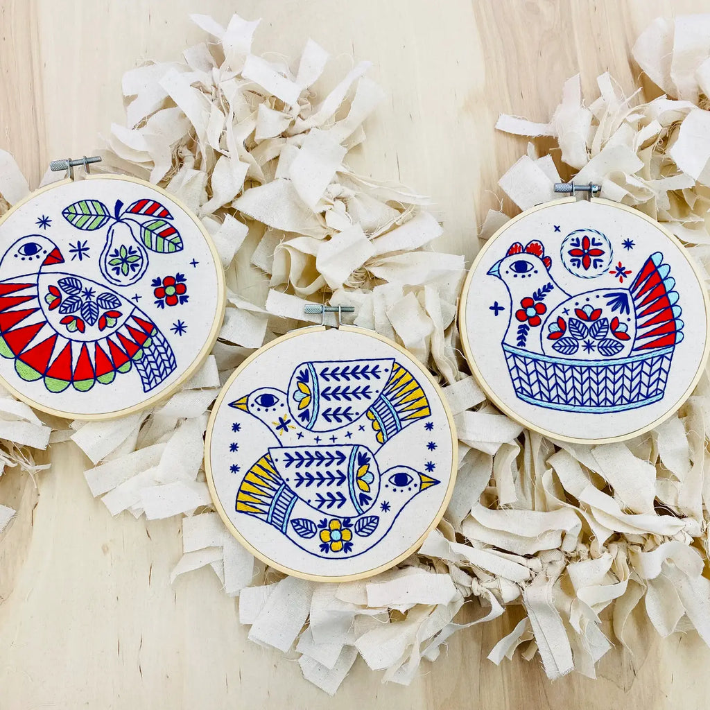 Sale! Hook, Line & Tinker - Embroidery Kit - Turtle Doves