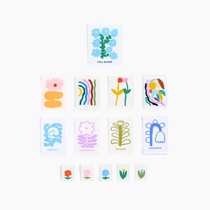Kylie & The Machine x Claire Ritchie Collab - Full Bloom Woven Sewing Labels
