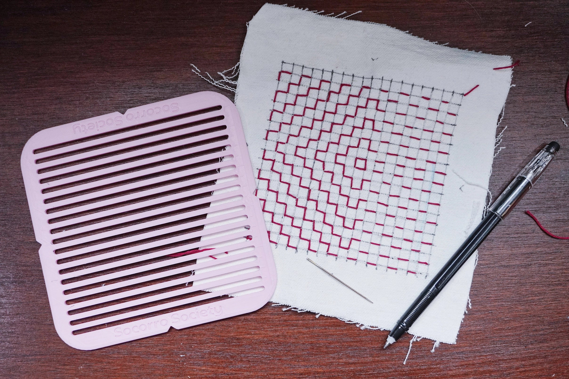Socorro Society - Sashiko Grid Stencil - Various Colors