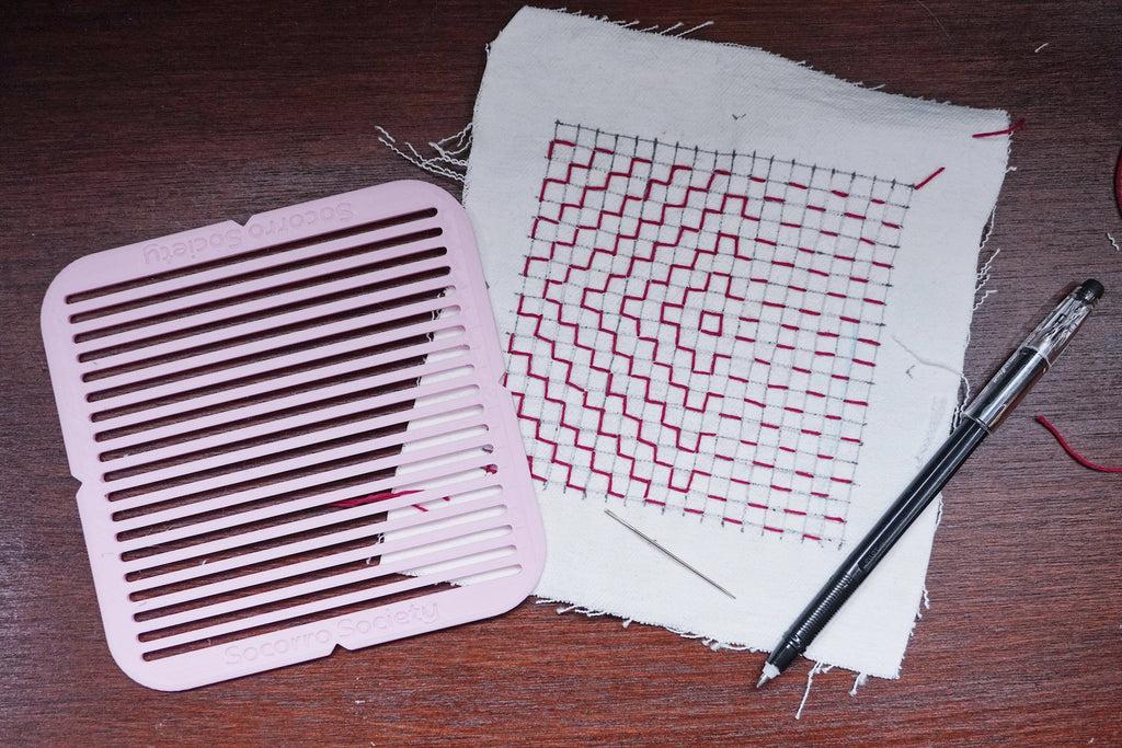Socorro Society - Sashiko Grid Stencil - Various Colors