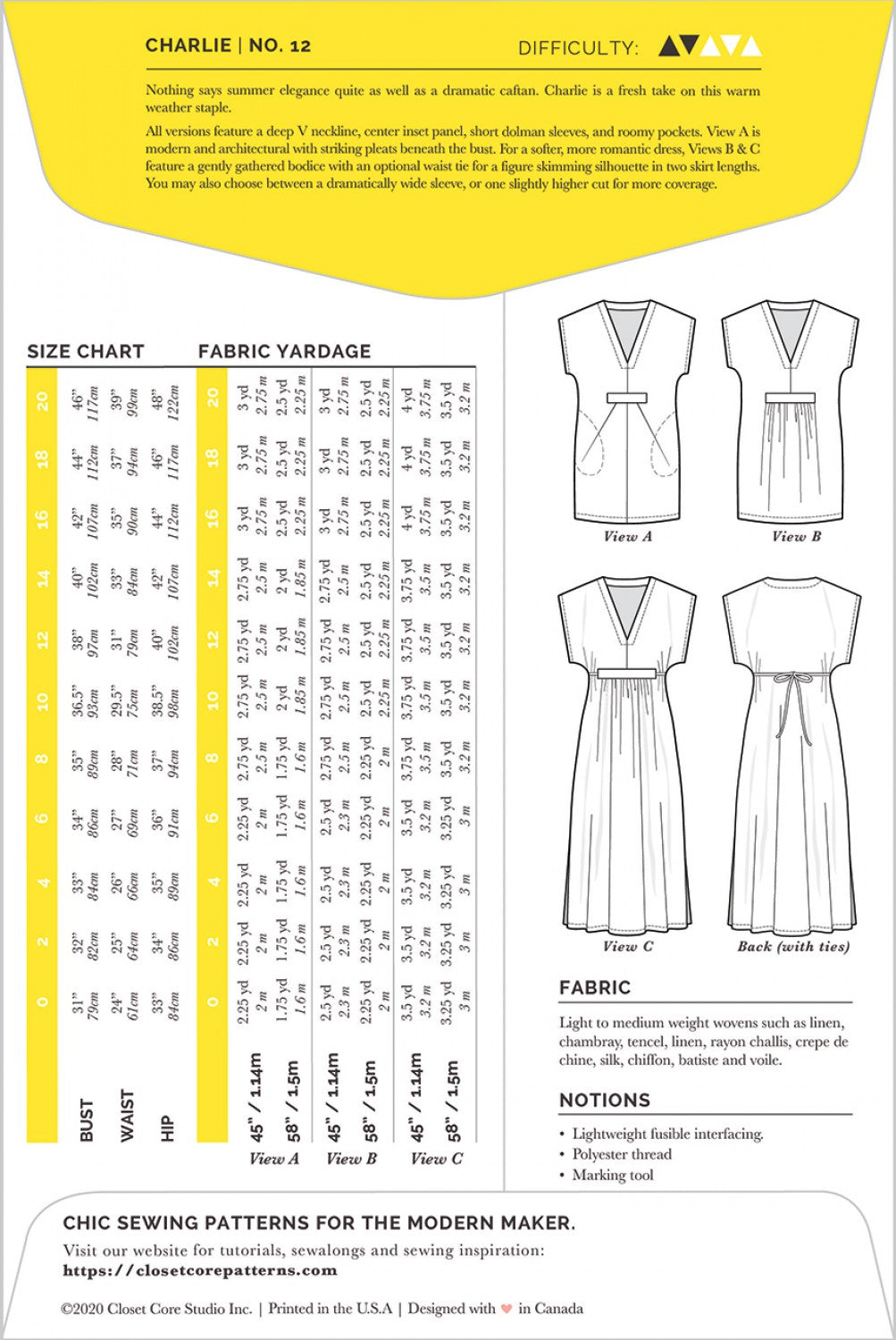 Closet Core - Charlie Caftan - Size 0-20