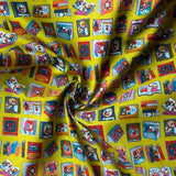 Coco - Cotton Sheeting - Fairy Tale Cat Books - Chartreuse