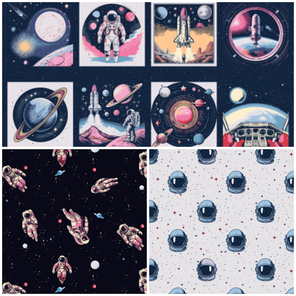 Collage Space Rockets RJR - Beyond The Horizon - Fat Quarter Bundle | Bolt Fabric Boutique