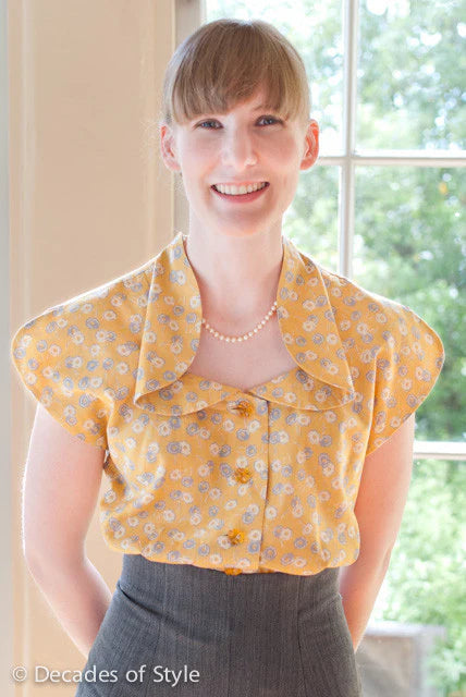 Decades of Style - #5003 1950s Collar Confection Blouse - PDF and Printed Pattern