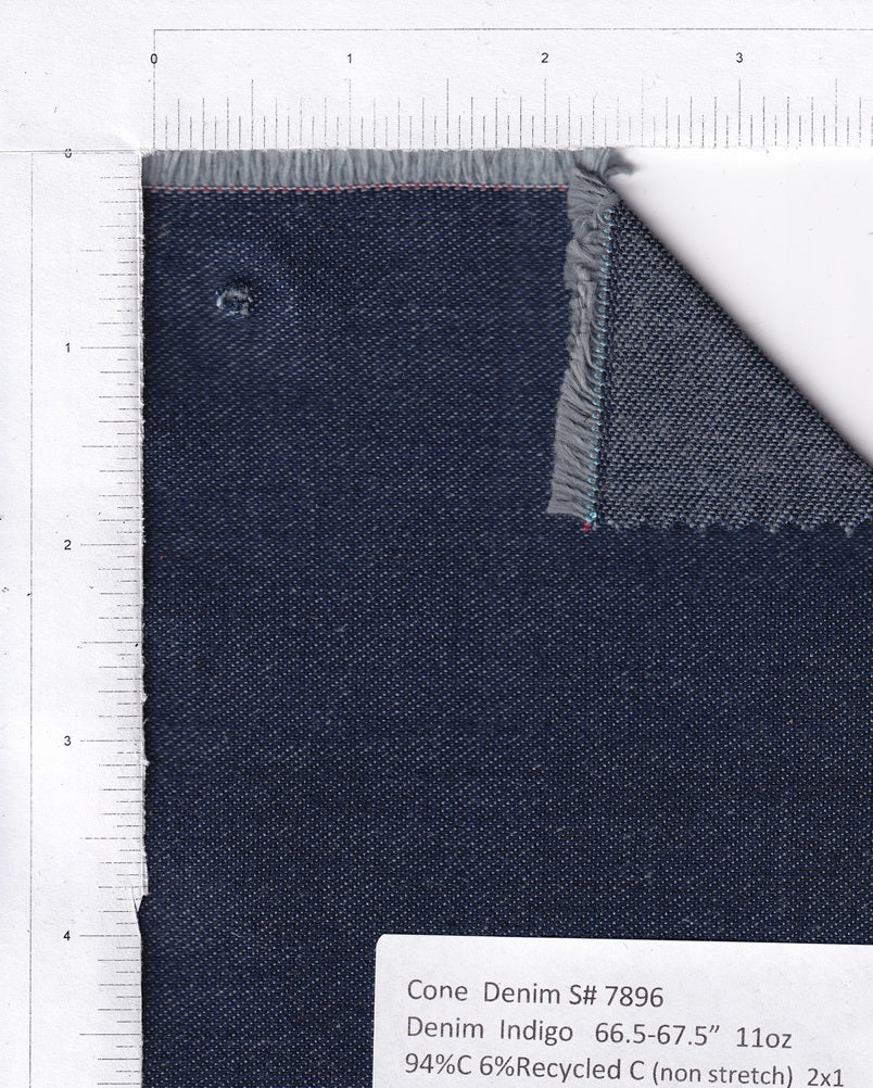 Recycled Cotton Denim - 11 oz - Indigo/Gray