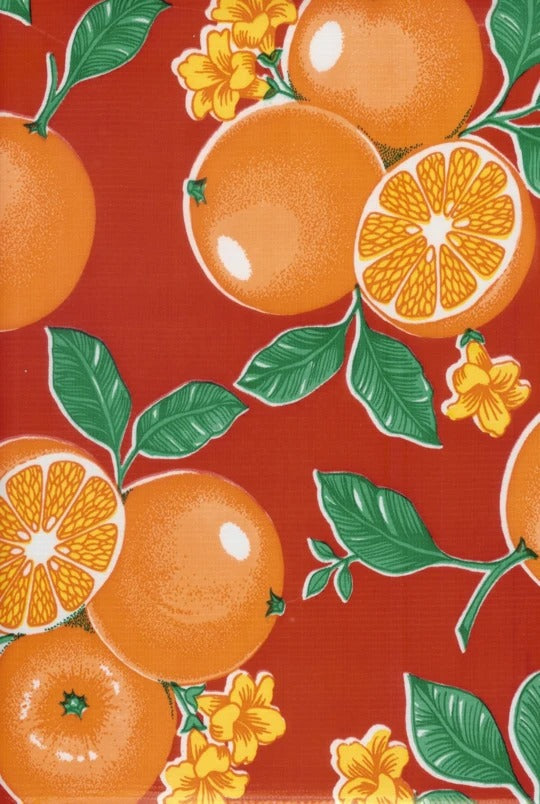 Oil Cloth - Oranges - Red