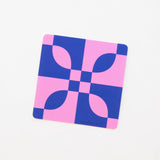 Sarah Hearts - Blue + Pink Quilt Block Sticker