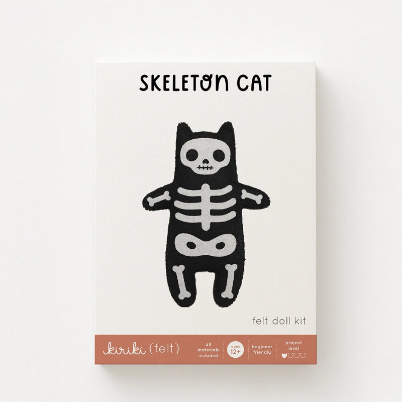 Kiriki Press - Skeleton Cat Felt Doll Kit