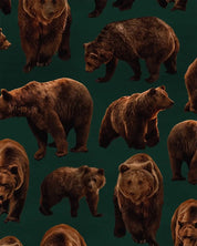 SALE - Paapii - Organic Cotton Brushed Fleece - Bears - Juniper