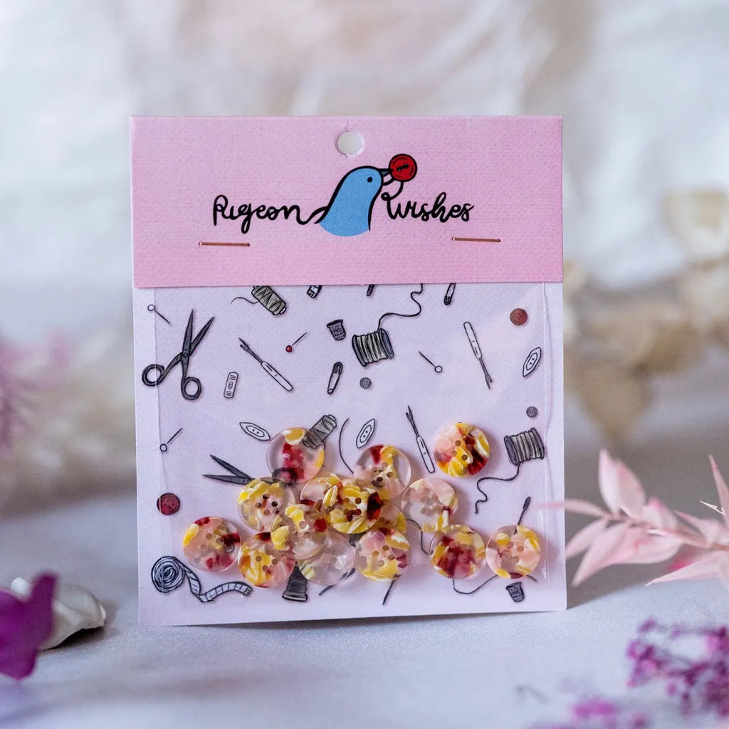 Pigeon Wishes - 15mm Shirting Button Set - Various Colors/Shapes