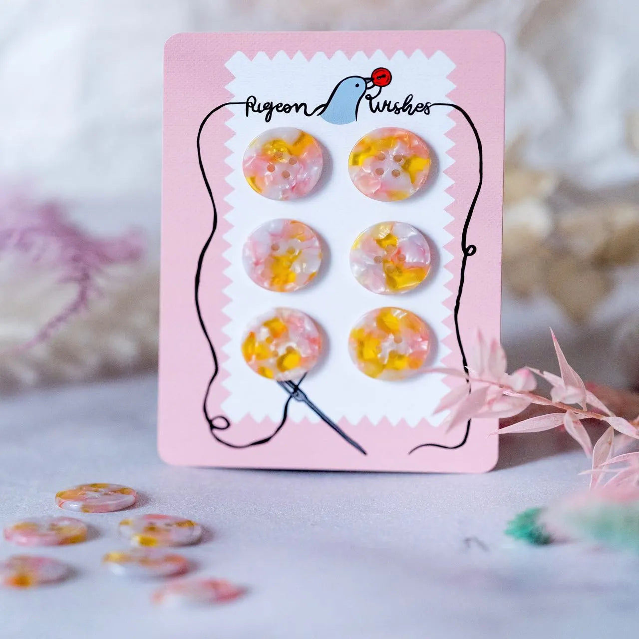 Pigeonwishes - 25mm Button Card - Various Colors
