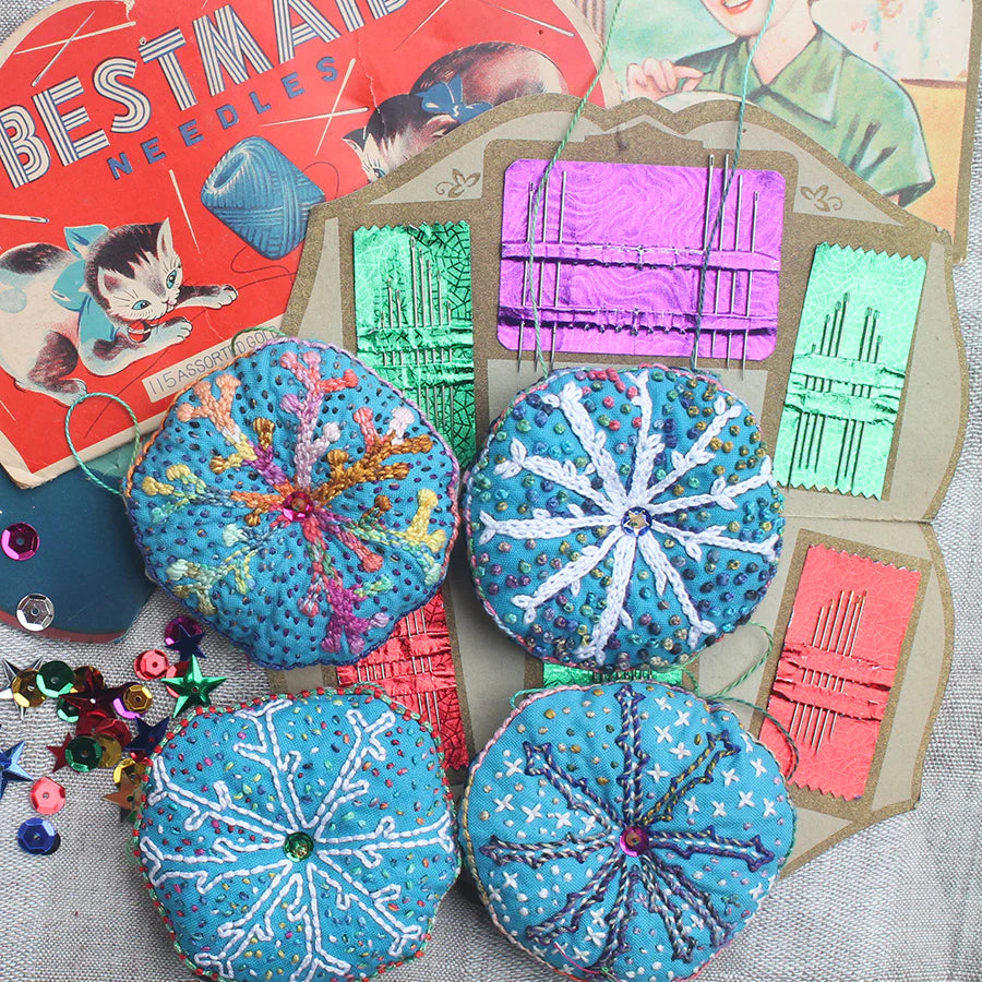 Sale! Dropcloth Samplers - Embroidery Sampler - Snowflake Ornaments
