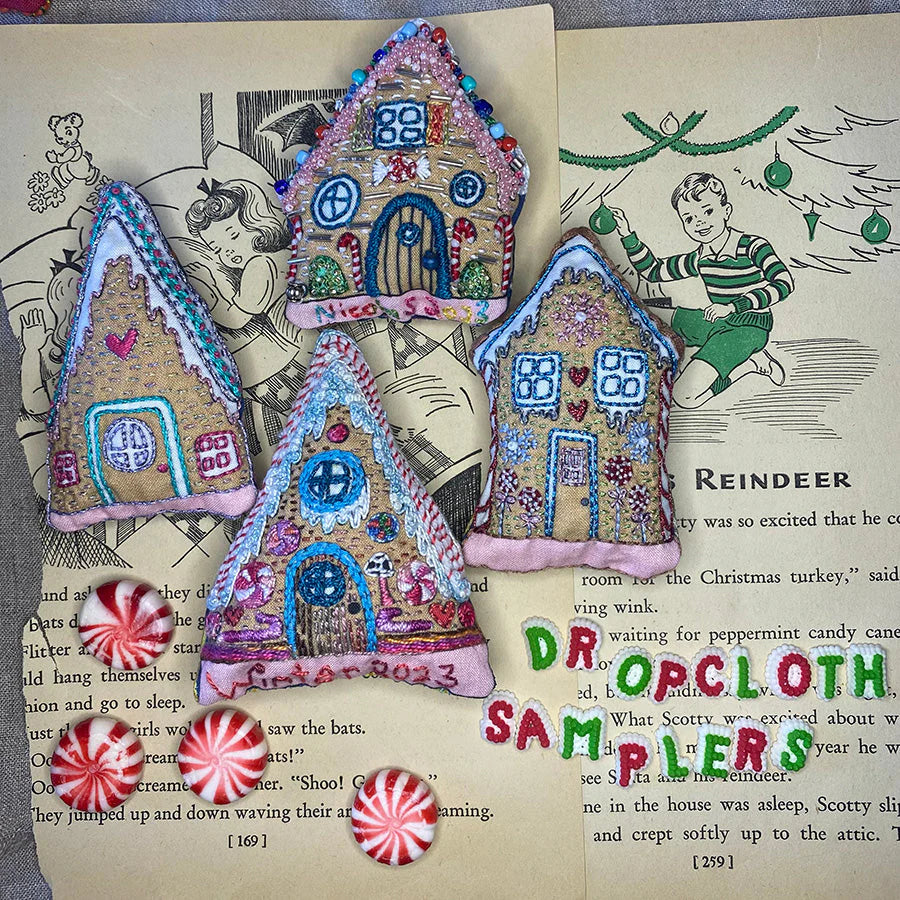 Dropcloth Samplers - Embroidery Sampler - Ornaments - Various