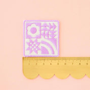 Sarah Hearts - Lavender Quilt Block Iron-On Patch