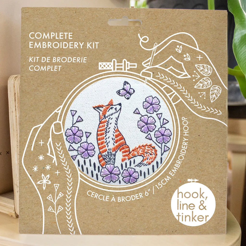 Hook, Line & Tinker - Embroidery Kit - Fox in Phlox