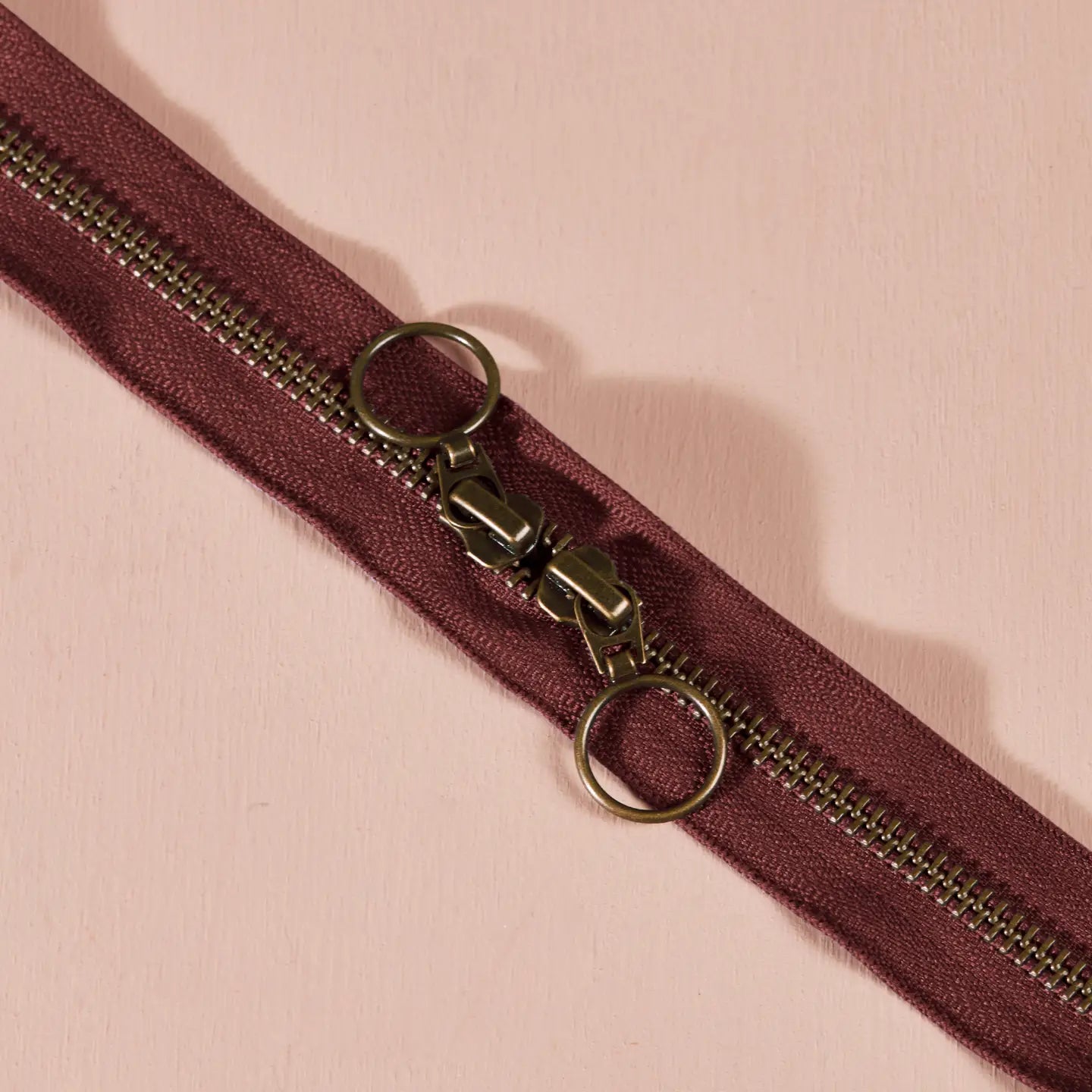 Atelier Brunette - Brass Double Zip Bag Zipper - 23.5 in/60 cm - Various Colors