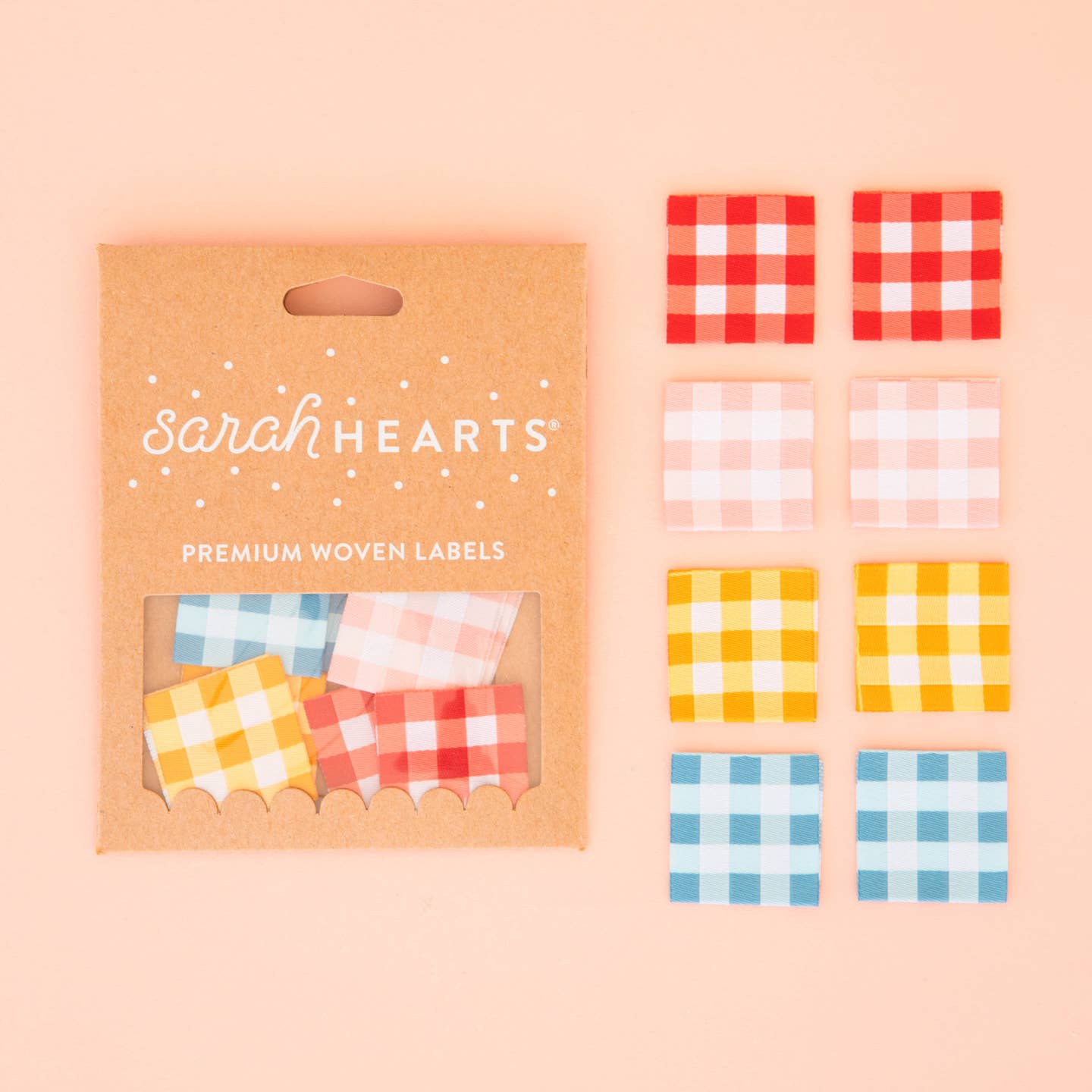 Sarah Hearts - Gingham Woven Labels