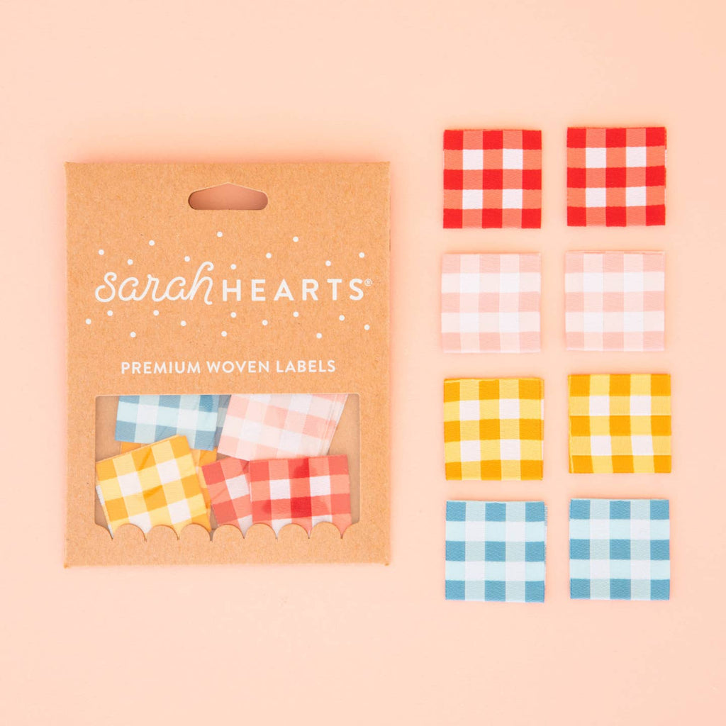 Sarah Hearts - Gingham Woven Labels