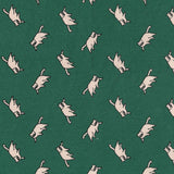 Echino - Organic Cotton Oxford - MUDDY WORKS - Cats - Green