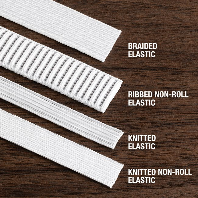 Knit Elastic - 1 1/2" - White or Black