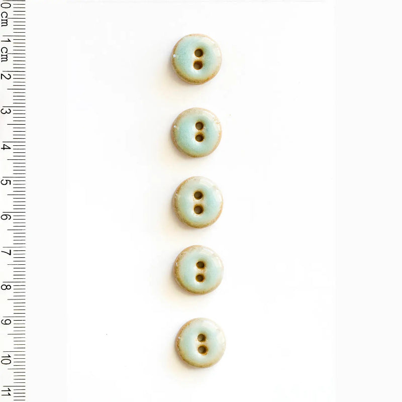 Ceramic Buttons - Round Celadon Grey