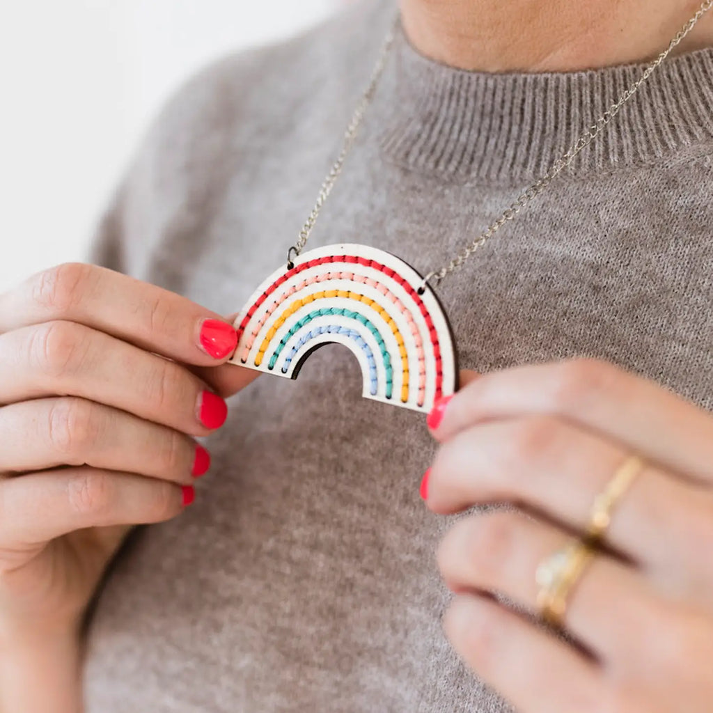 Cotton Clara - Rainbow Necklace  Embroidery Board Kit