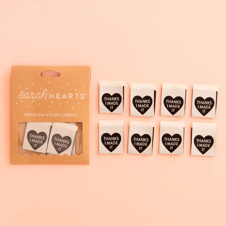 Sarah Hearts -  Thanks I Made It Heart Woven Labels