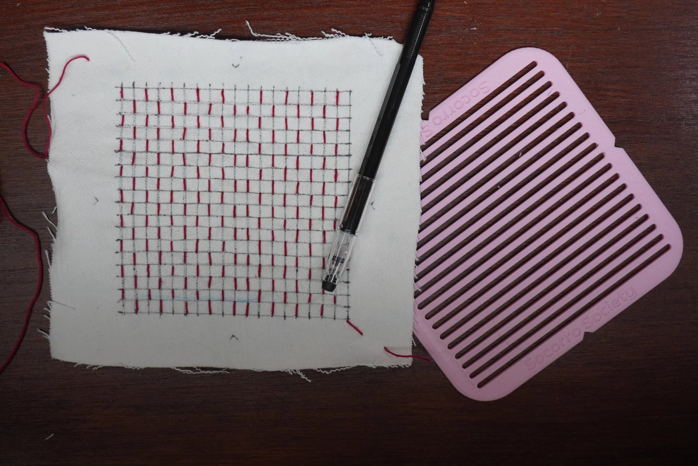 Socorro Society - Sashiko Grid Stencil - Various Colors